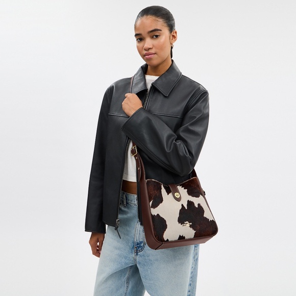 Hadley Convertible Crossbody Bag With Cow Print And Tassel - Picture 6 of 10